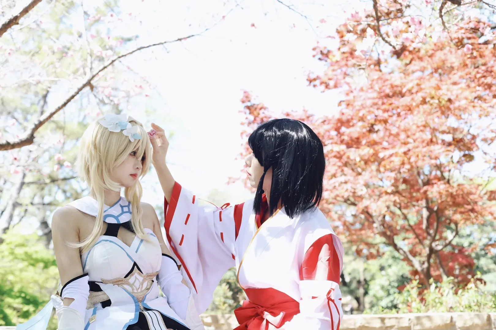 原神, 蛍 コスプレ, 屋外ポートレート, 花散里コスプレ, 狐面