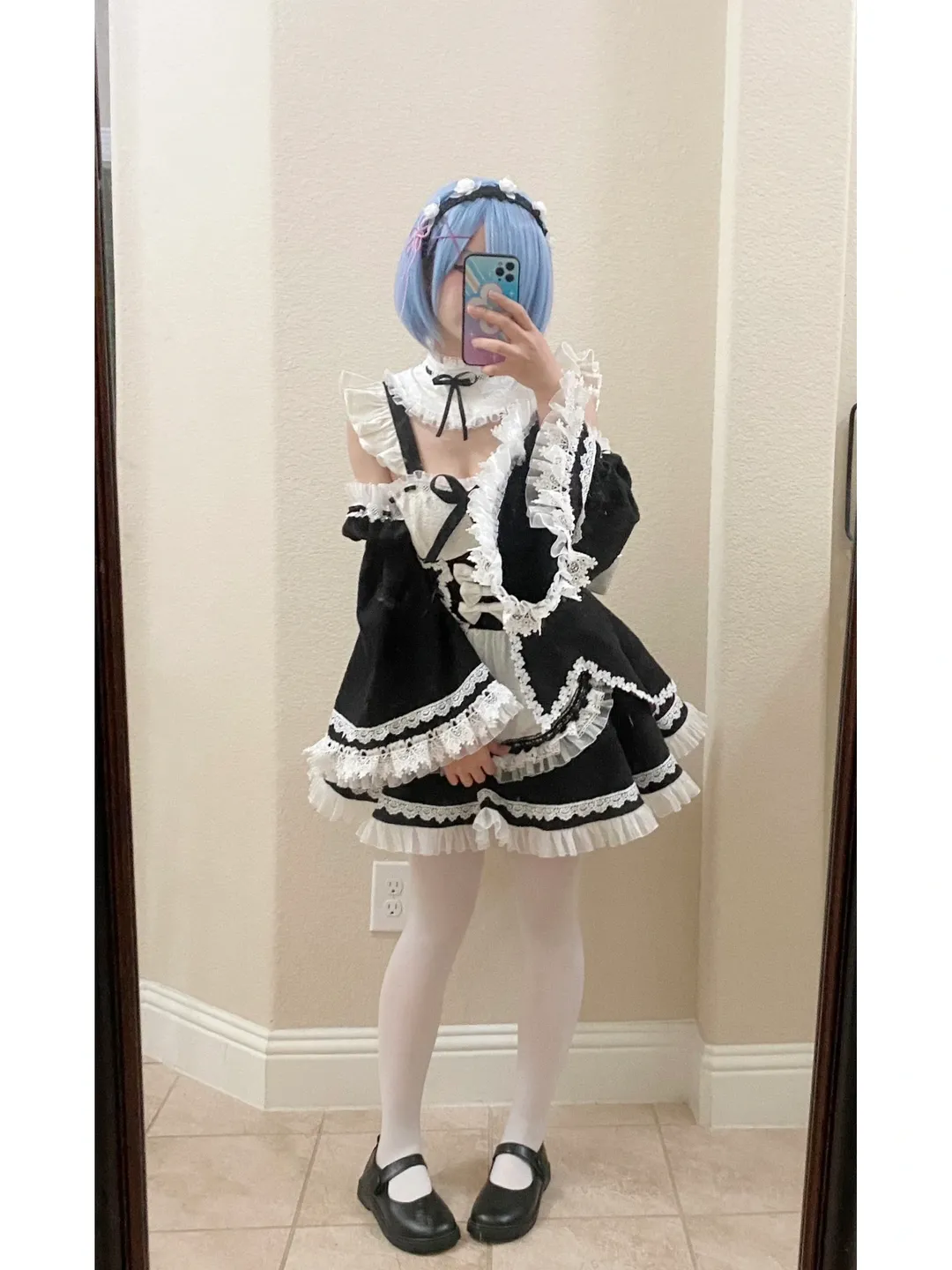 cosplay, 女仆装, 从零开始的异世界生活, 蕾姆cos, 白丝 - 第1张