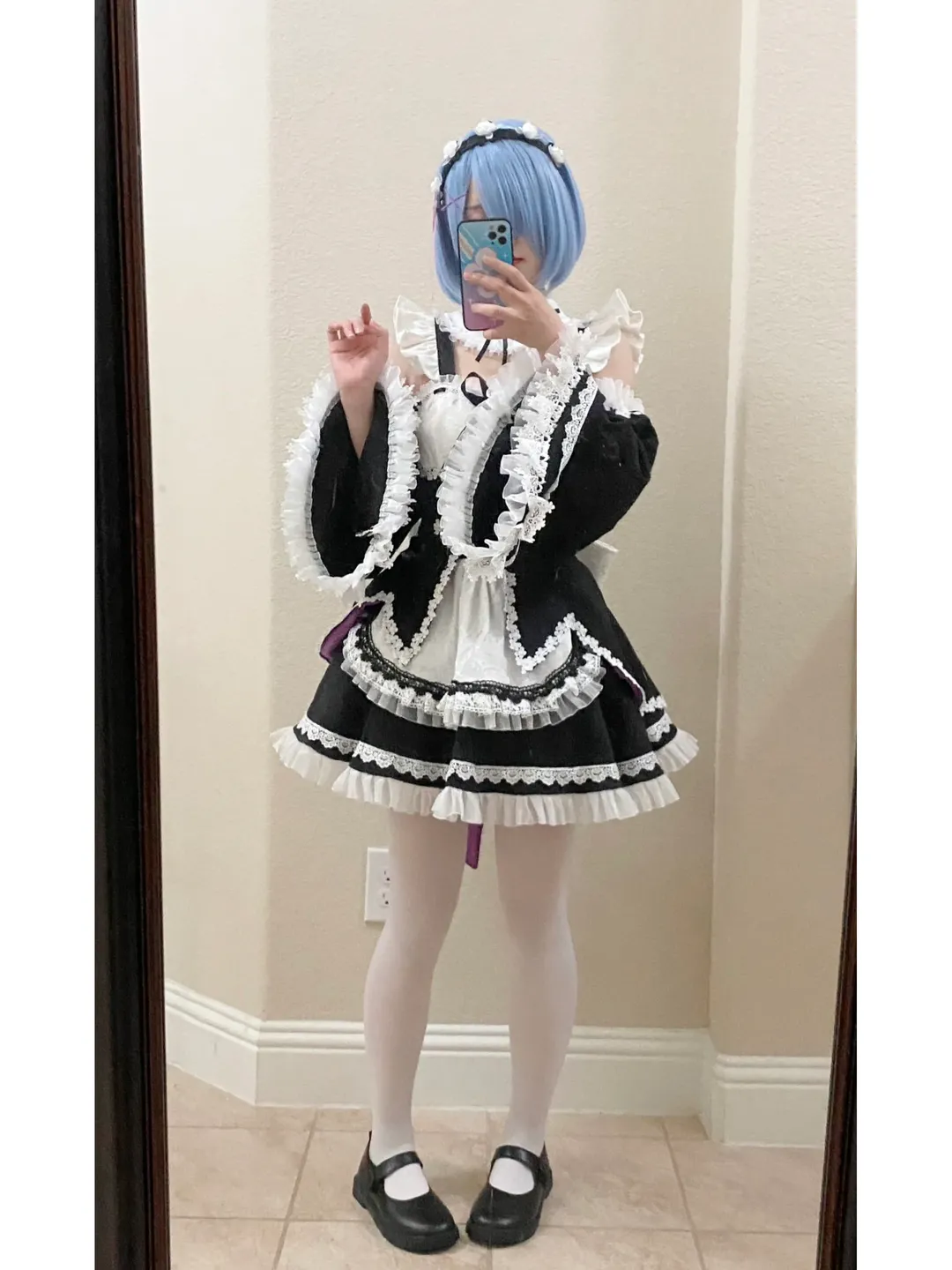 cosplay, 女仆装, 从零开始的异世界生活, 蕾姆cos, 白丝