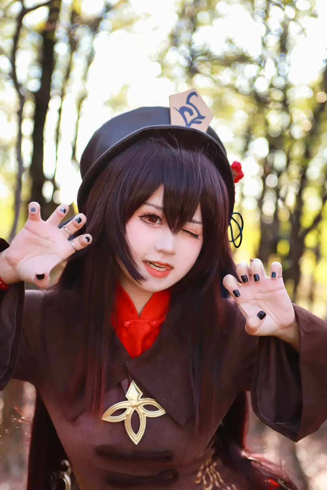 原神, cosplay, 二次元日常, 胡桃cos, 林间写真