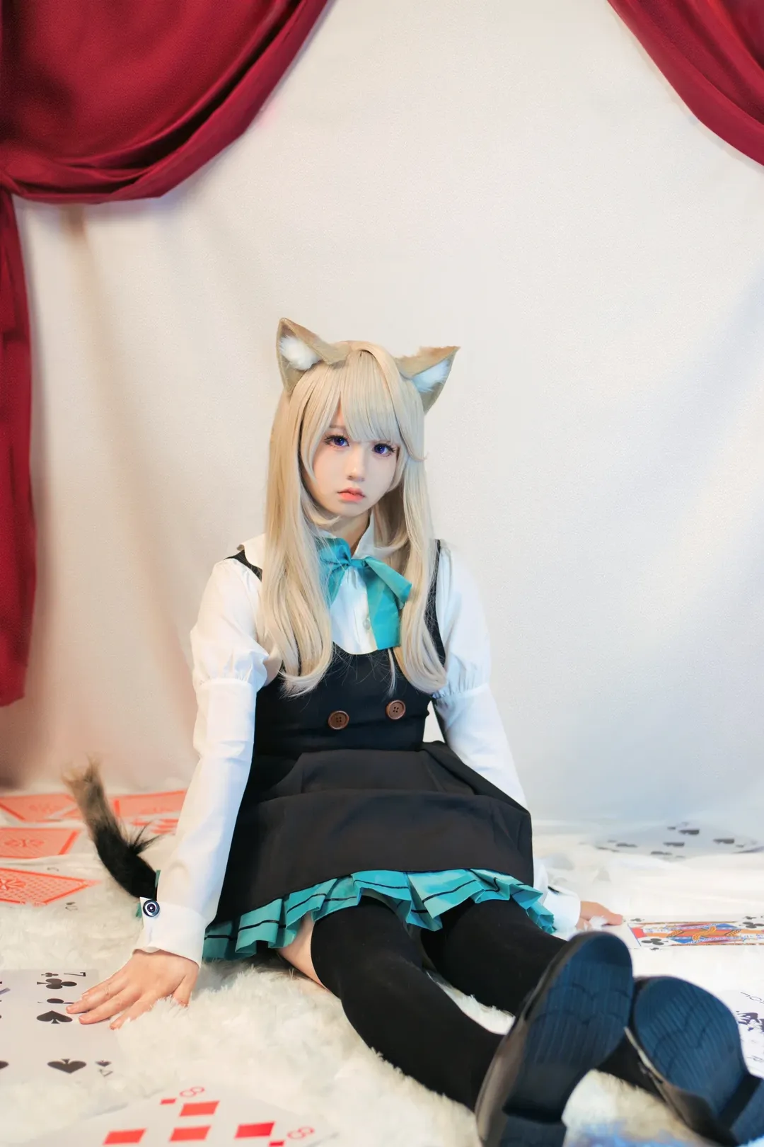原神, 琳妮特cos, 猫耳少女, 二次元cosplay, 过膝袜穿搭