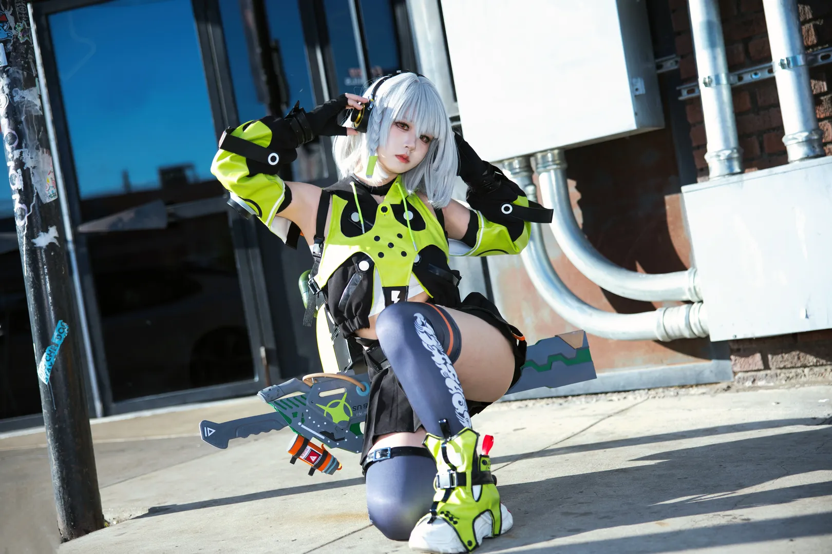 Zenless Zone Zero, Over-the-knee socks outfit, Anby cosplay, American street photography, Overseas cosplayer - Image 6