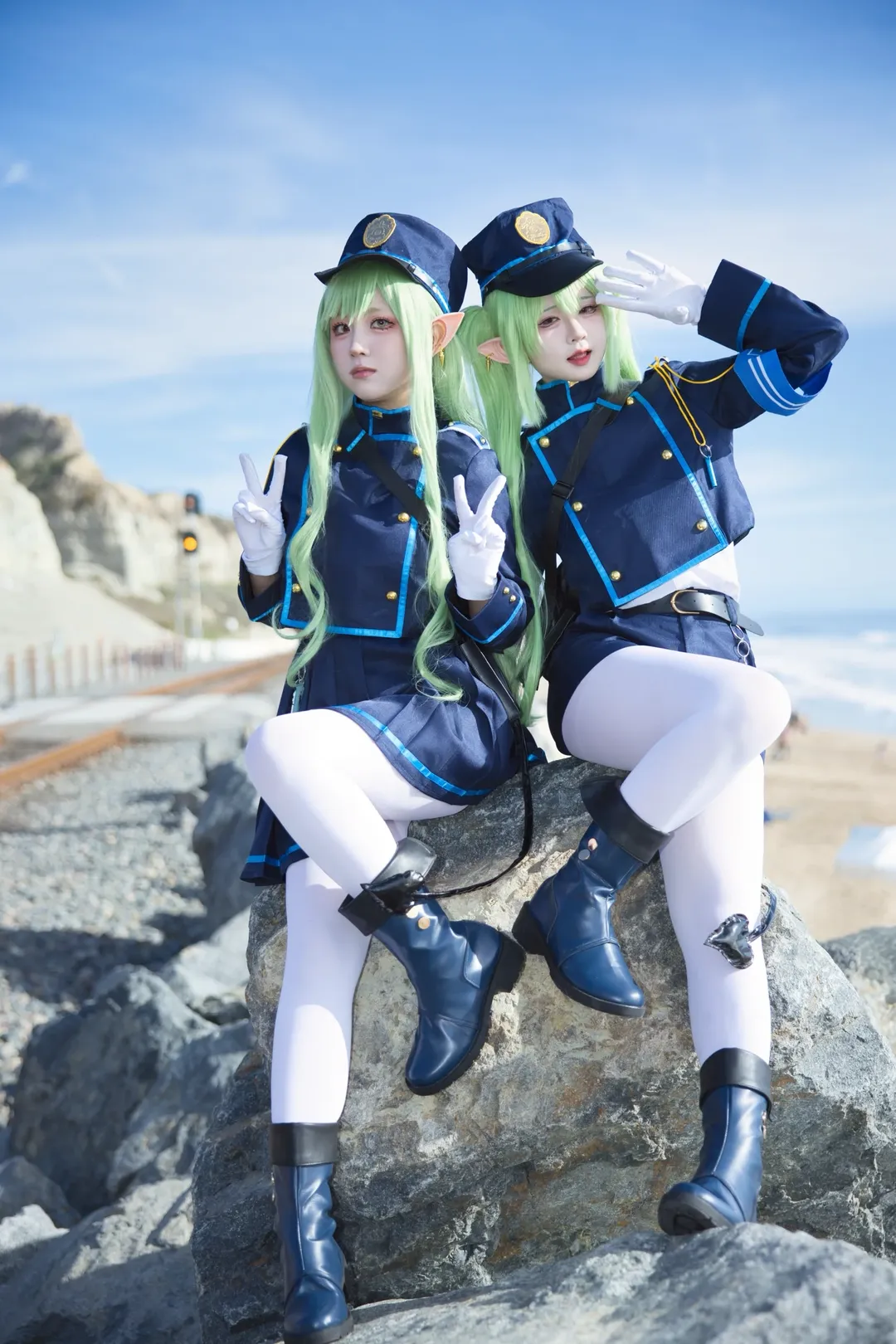 蔚蓝档案, 户外摄影, cosplay穿搭, 白丝cos, 铁道双子cos - 第2张