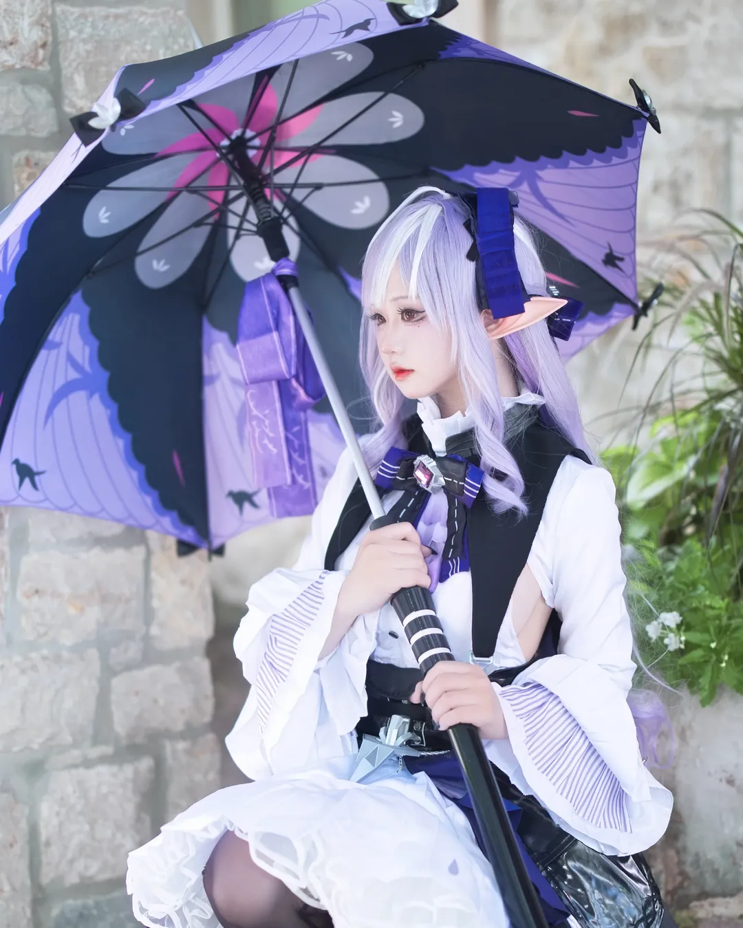 Zenless Zone Zero, Vivian cosplay, Elf ears, Cosplay outfit, Black tights outfit - Image 1