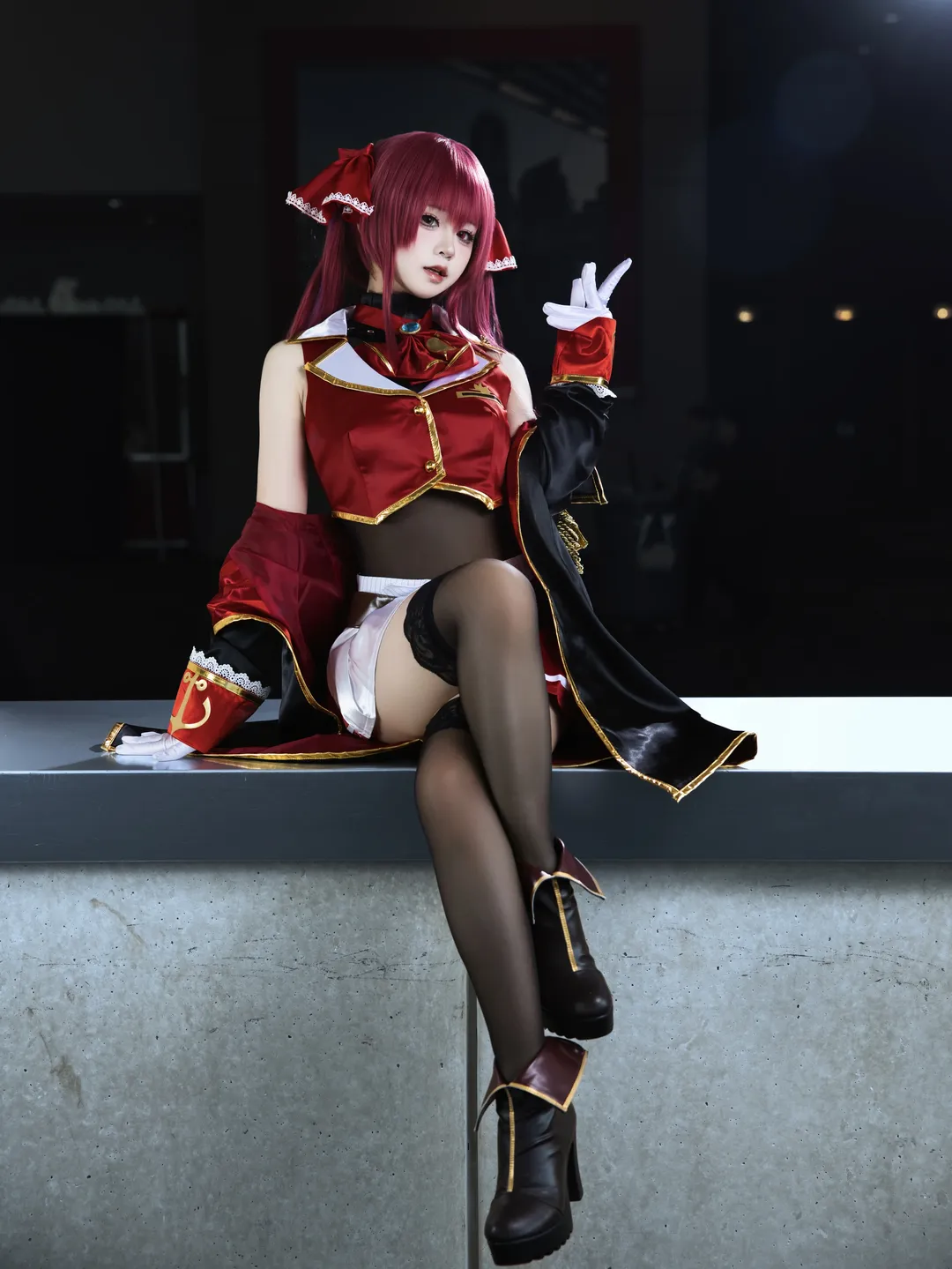 漫展场照, 黑丝穿搭, 宝钟玛琳cos, Hololive, AnimeImpulse