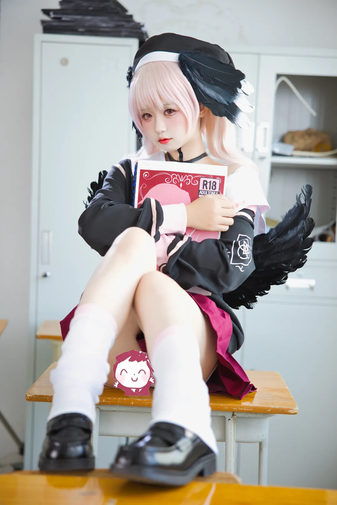 二次元少女, 蔚蓝档案, 下江小春cos, 校园写真, 白丝穿搭 - 第2张
