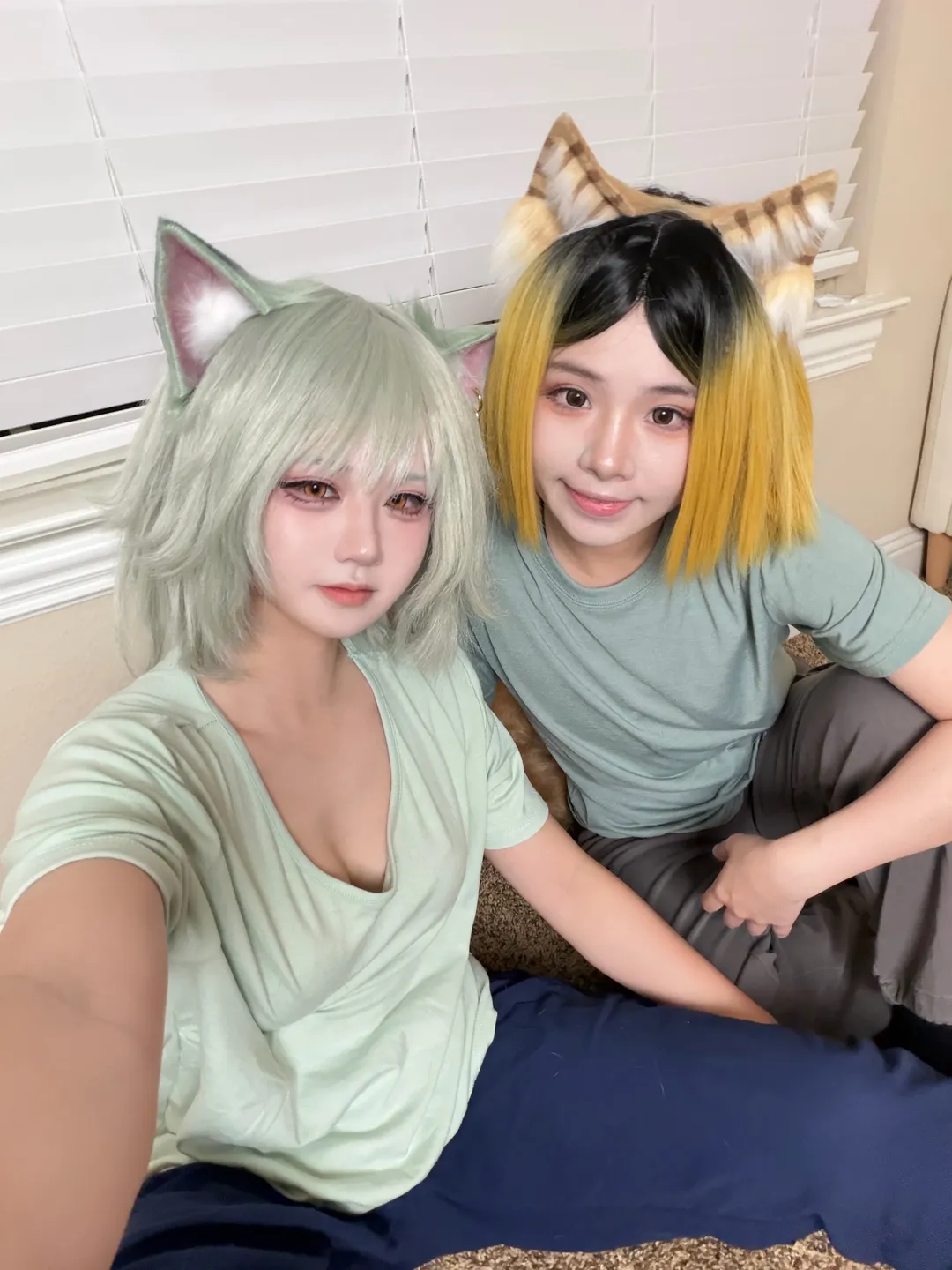 日常cos, 兽耳假发, 尼古喵喵cos, 居家猫娘, 自然光自拍