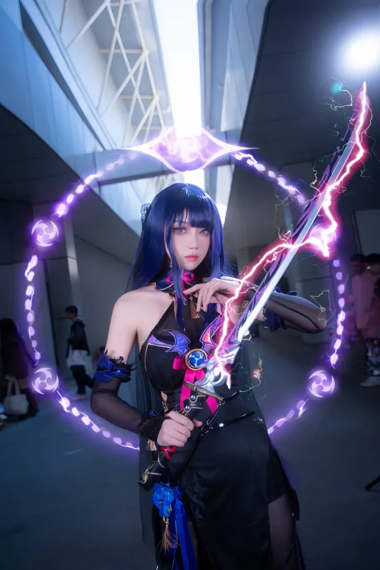 原神, イベント写真, 同人コスプレ, 黒タイツ コーデ, 雷電将軍コスプレ - 9枚目