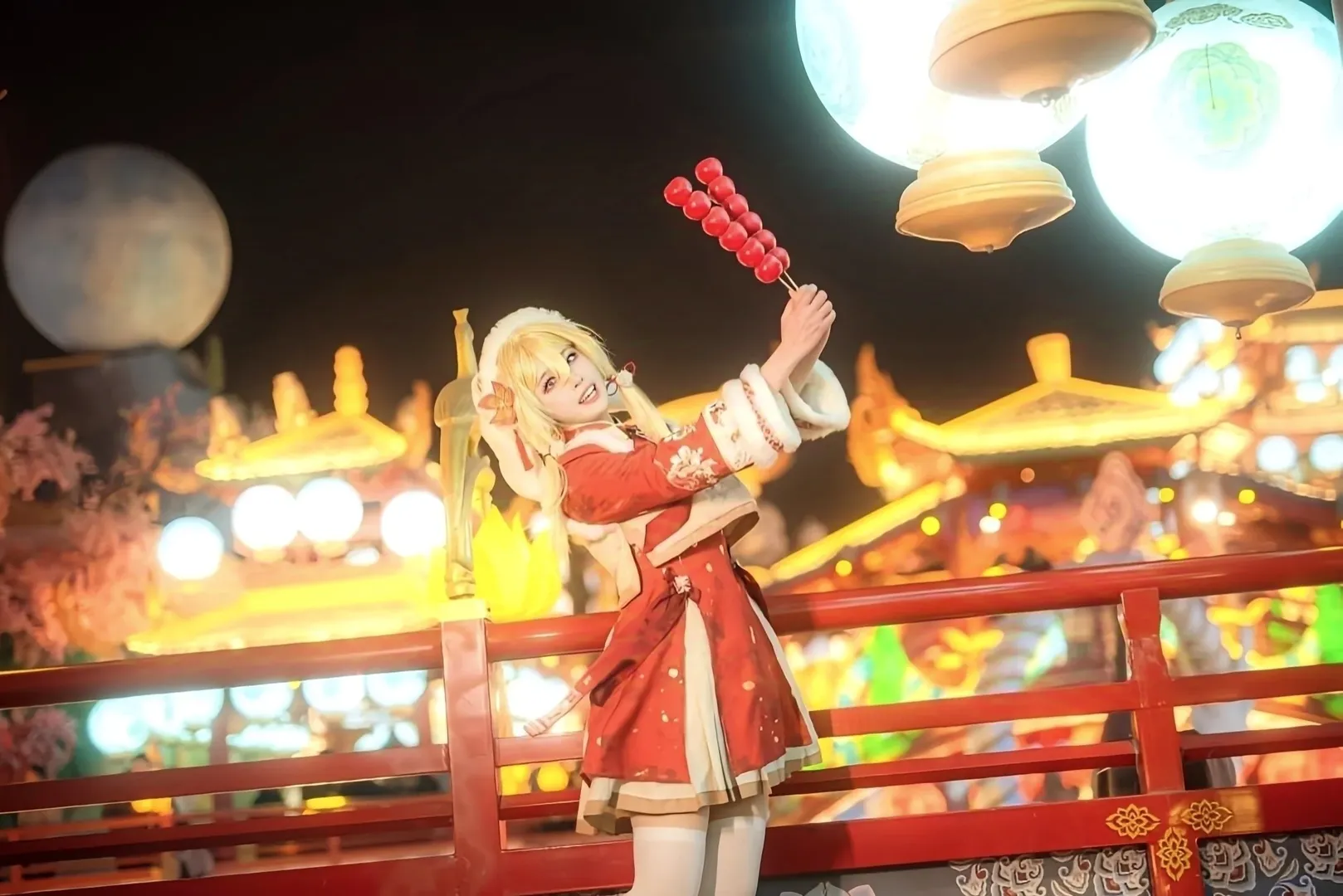 原神, 荧cos, 白丝, 国风cosplay, 青岛拍照
