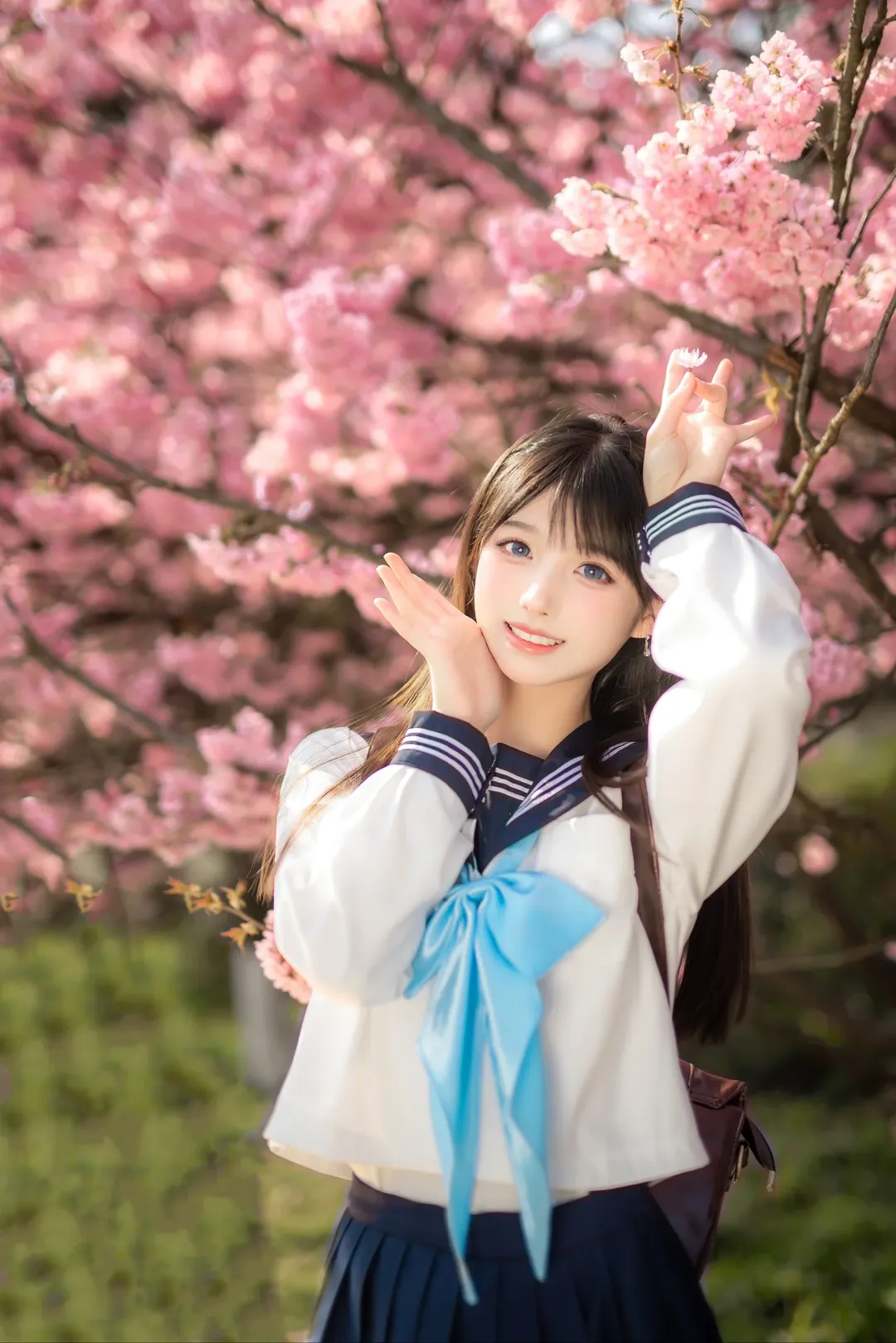 ポートレート, 桜フォトグラフ, 日本の制服, 明日ちゃんコスプレ, 明日ちゃんのセーラー服 - 10枚目