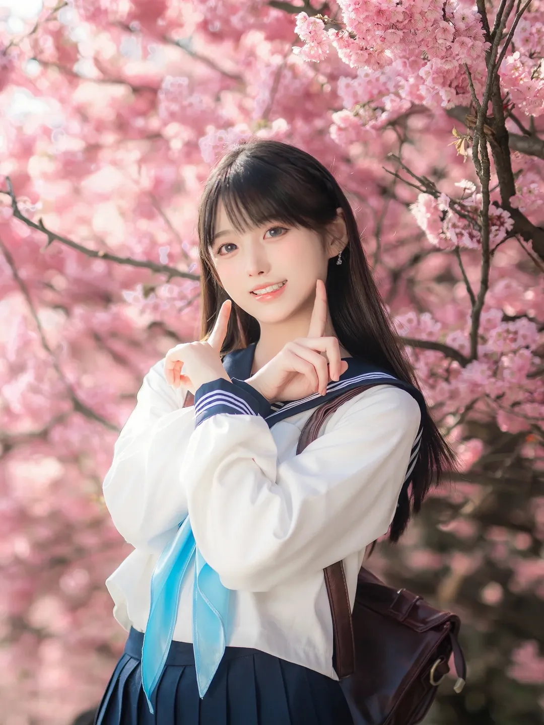 人像摄影, 樱花写真, 日系制服, 明日酱cos, 明日酱的水手服