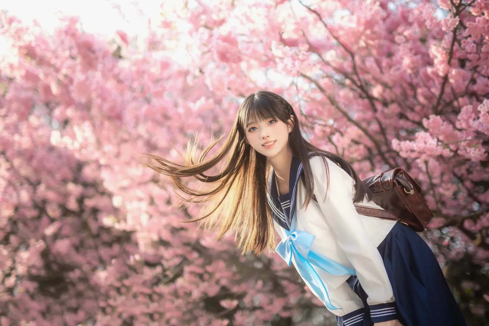 ポートレート, 桜フォトグラフ, 日本の制服, 明日ちゃんコスプレ, 明日ちゃんのセーラー服 - 5枚目