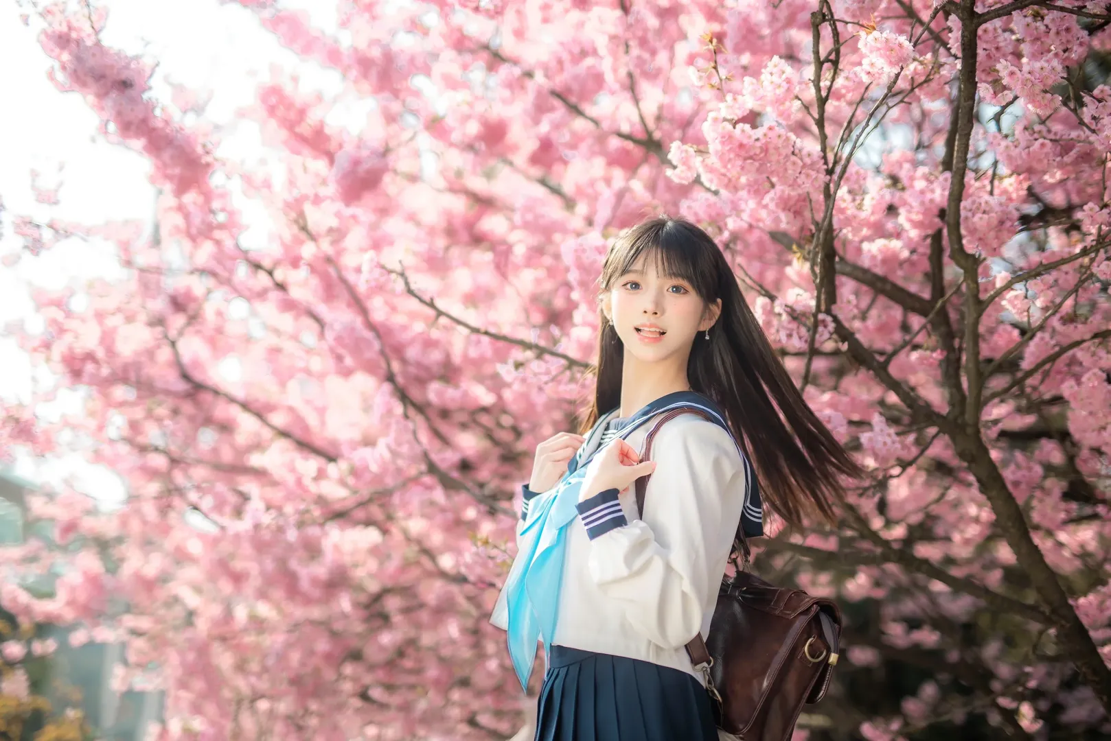 ポートレート, 桜フォトグラフ, 日本の制服, 明日ちゃんコスプレ, 明日ちゃんのセーラー服 - 9枚目