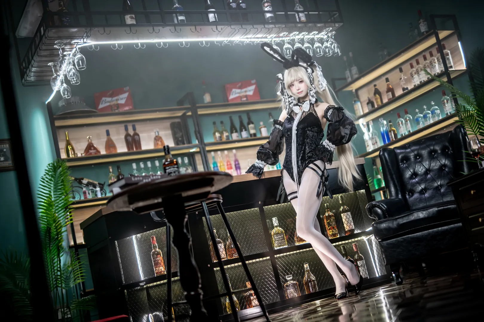 二次元摄影, 碧蓝航线, 可畏cos, 白丝穿搭, 兔女郎cos - 第2张