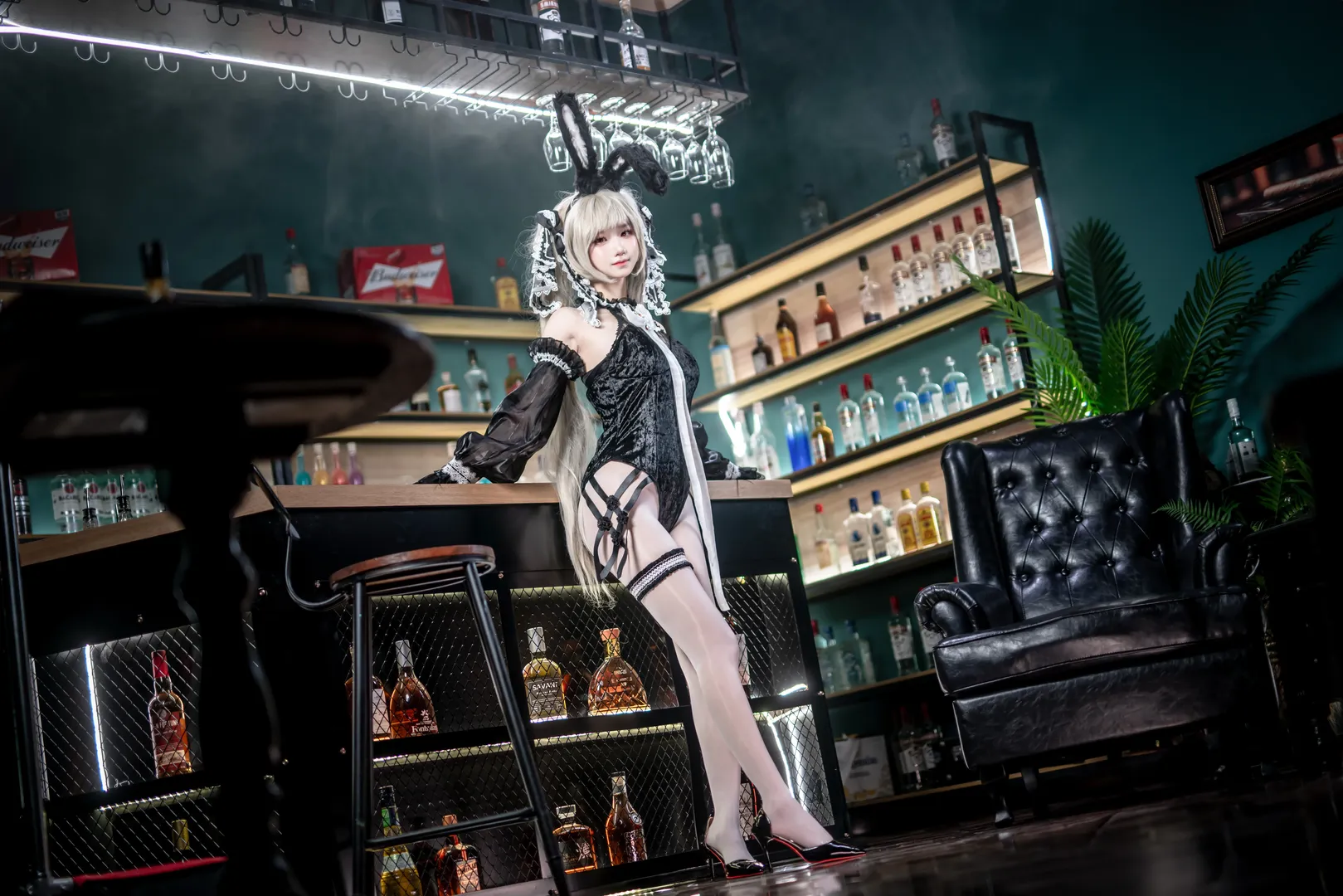 二次元摄影, 碧蓝航线, 可畏cos, 白丝穿搭, 兔女郎cos - 第5张