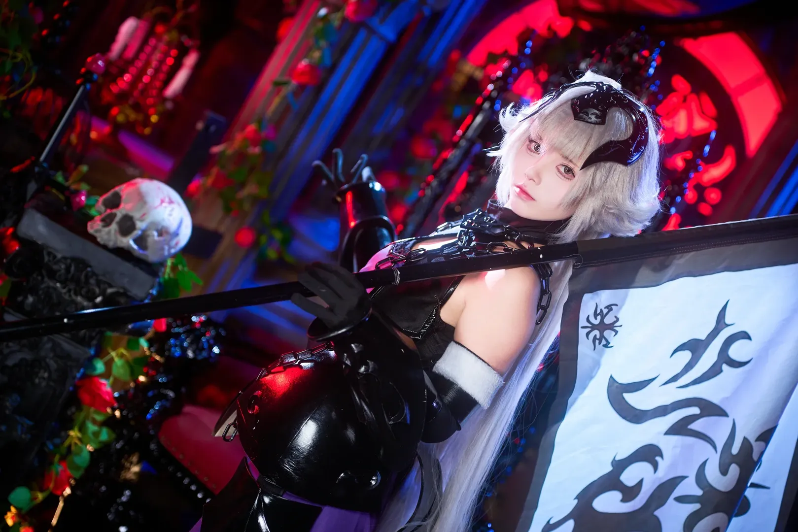 ロールプレイ, Fate/Grand Order, ジャンヌ・ダルク（オルタ）コスプレ, ダークゴシック, 黒ストフェチ - 1枚目