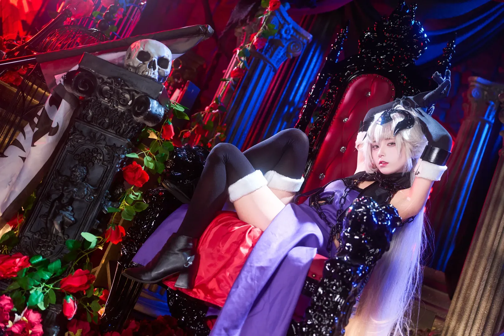 ロールプレイ, Fate/Grand Order, ジャンヌ・ダルク（オルタ）コスプレ, ダークゴシック, 黒ストフェチ - 3枚目