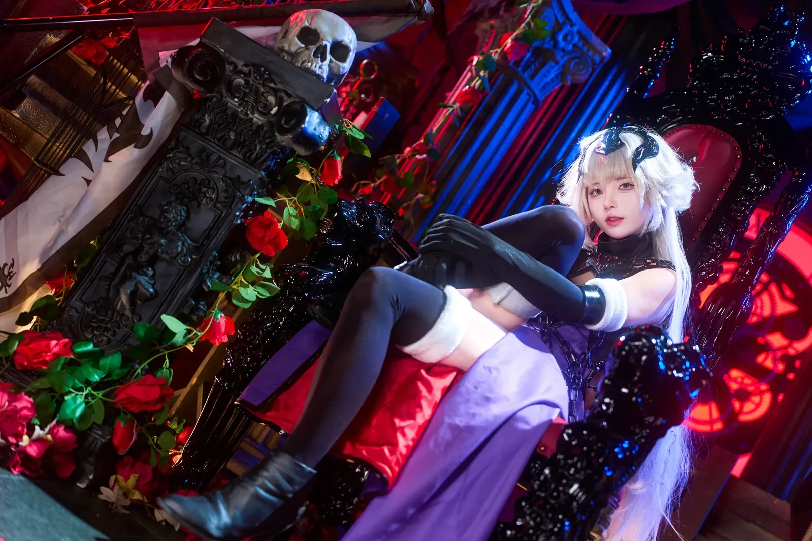 ロールプレイ, Fate/Grand Order, ジャンヌ・ダルク（オルタ）コスプレ, ダークゴシック, 黒ストフェチ - 4枚目