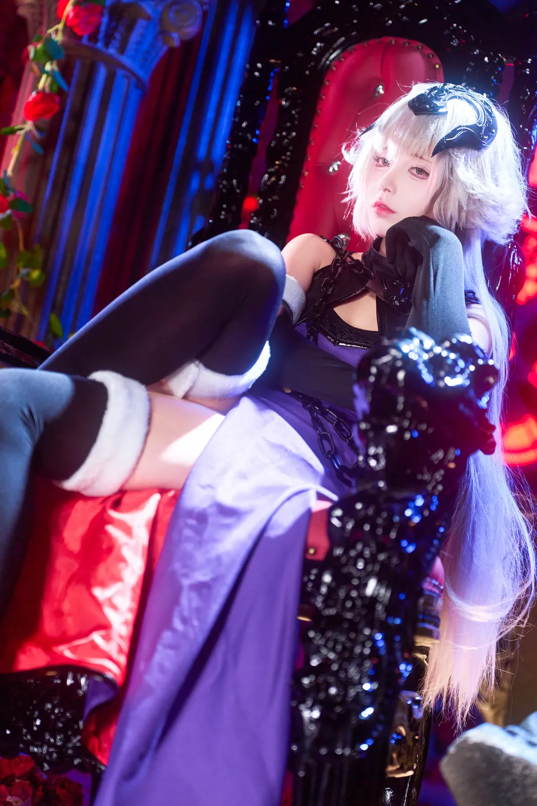 角色扮演, FGO, 黑贞德cos, 暗黑哥特, 黑丝控