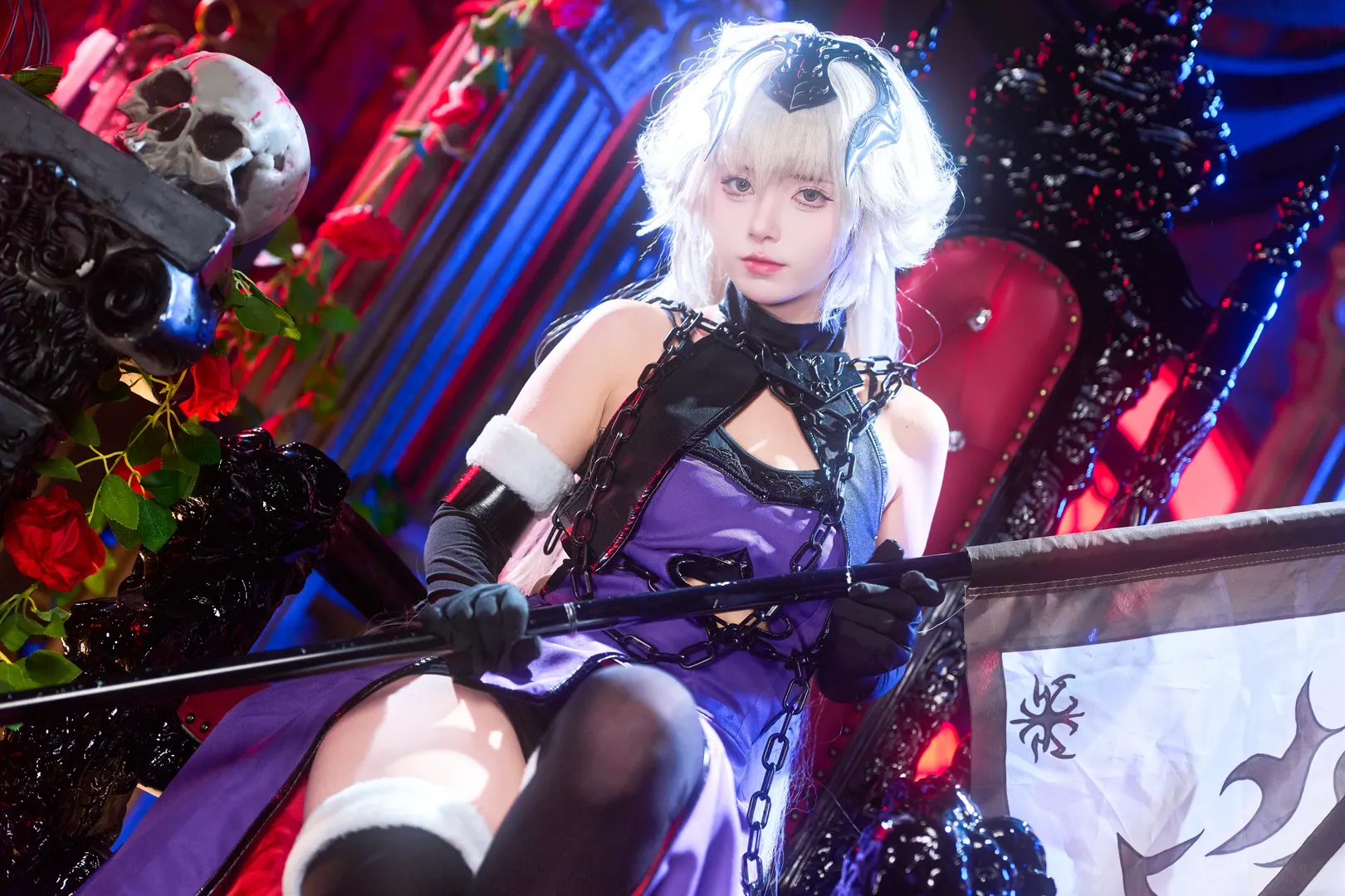 ロールプレイ, Fate/Grand Order, ジャンヌ・ダルク（オルタ）コスプレ, ダークゴシック, 黒ストフェチ - 7枚目