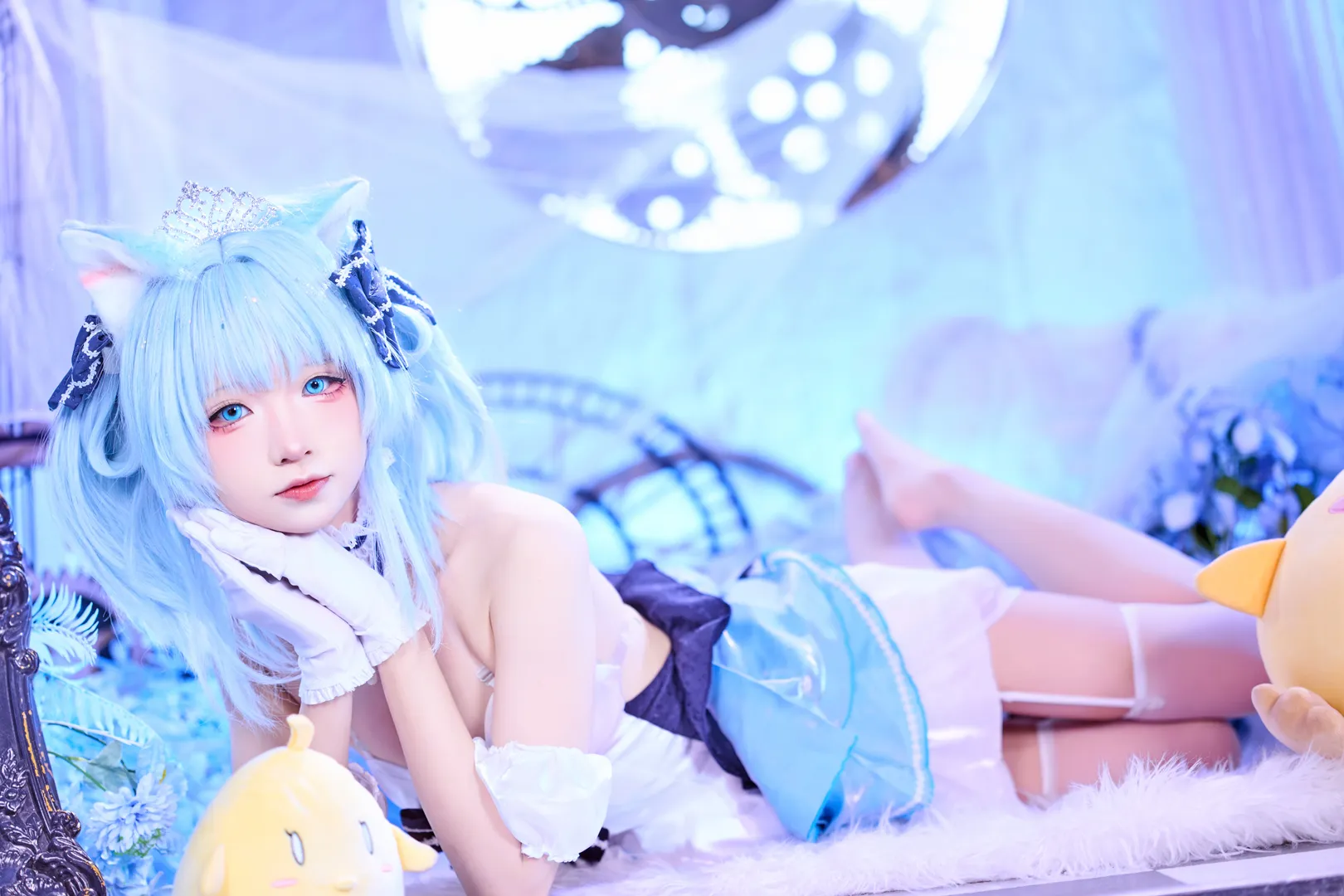 碧蓝航线, 凉波cos, cosplay摄影, 丝袜穿搭, 蓝色治愈系 - 第5张