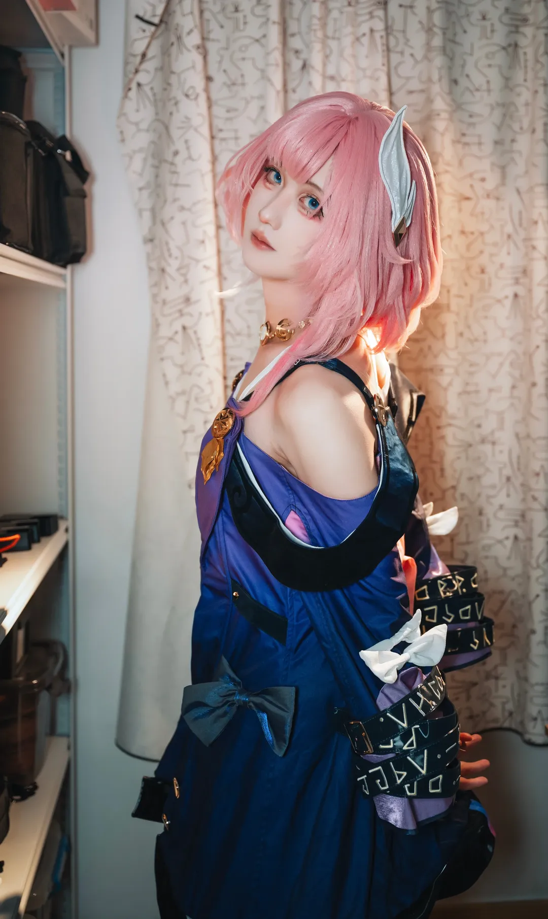 Cyrene Cosplay, Honkai: Star Rail, Anime cosplay, Pink wig, Character makeup test