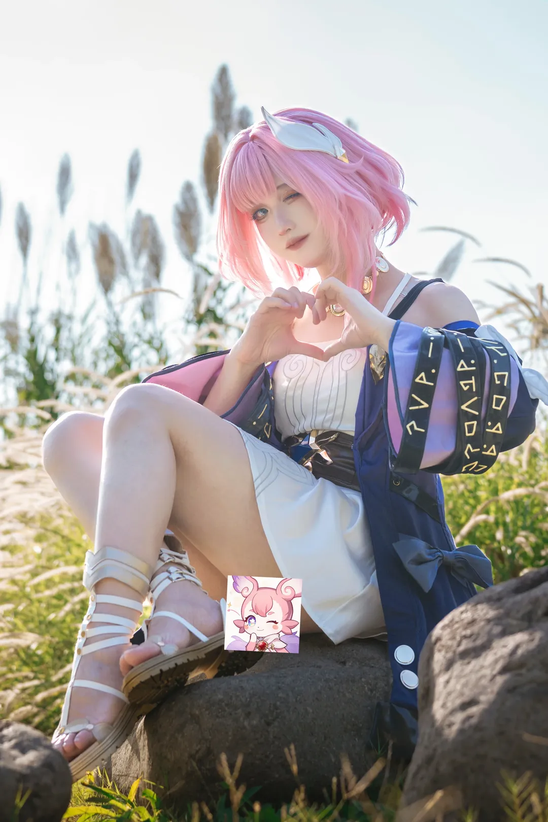 昔涟cos, 崩坏星穹铁道, 户外摄影, 粉发少女, cosplay日常 - 第2张