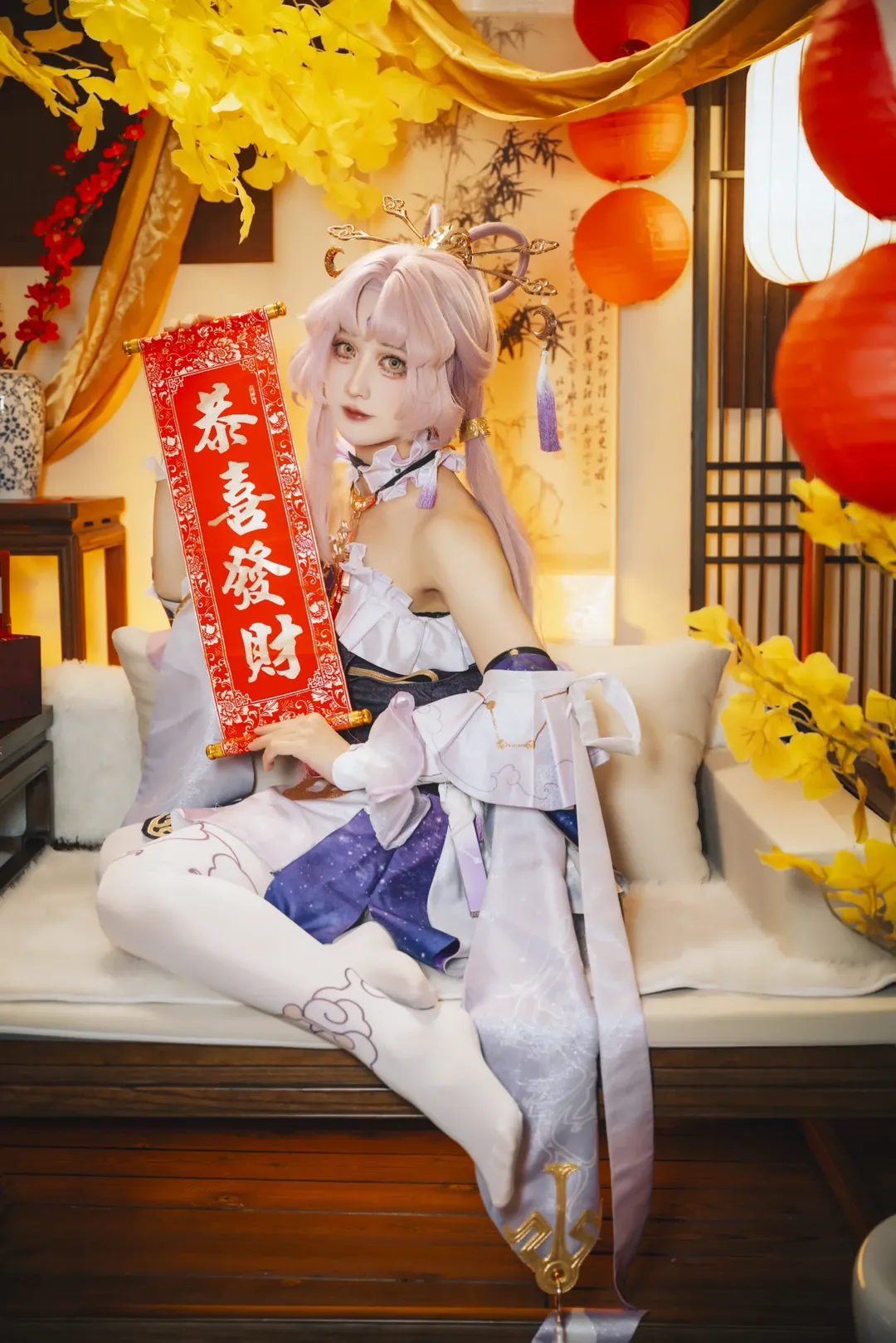 崩壞星穹鐵道, 符玄cos, 白絲穿搭, 二次元古風, 新年cosplay - 第2張