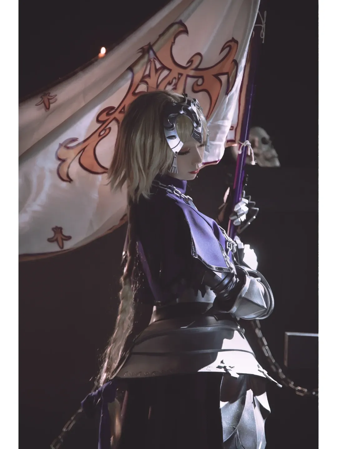 黑丝, 暗黑风, FateGrandOrder, 贞德cos, 银甲 - 第1张