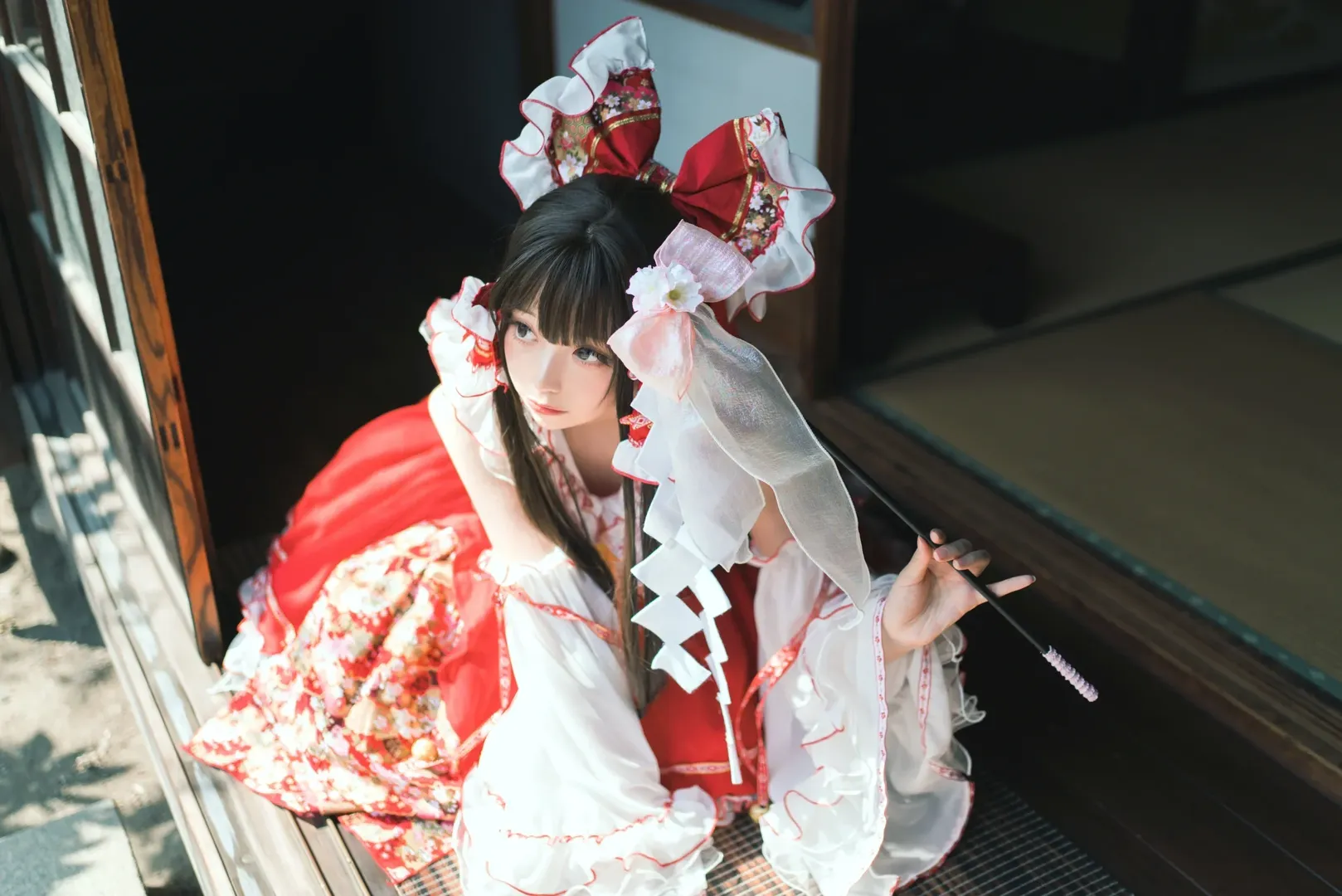 博麗霊夢コスプレ, 東方Project, 日本庭園, コスプレ撮影, 足利