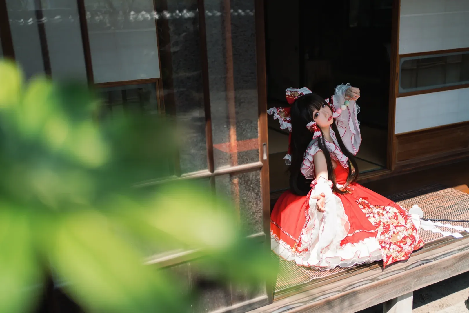 博丽灵梦cos, 东方project, 日式庭院, cosplay摄影, 足利 - 第2张