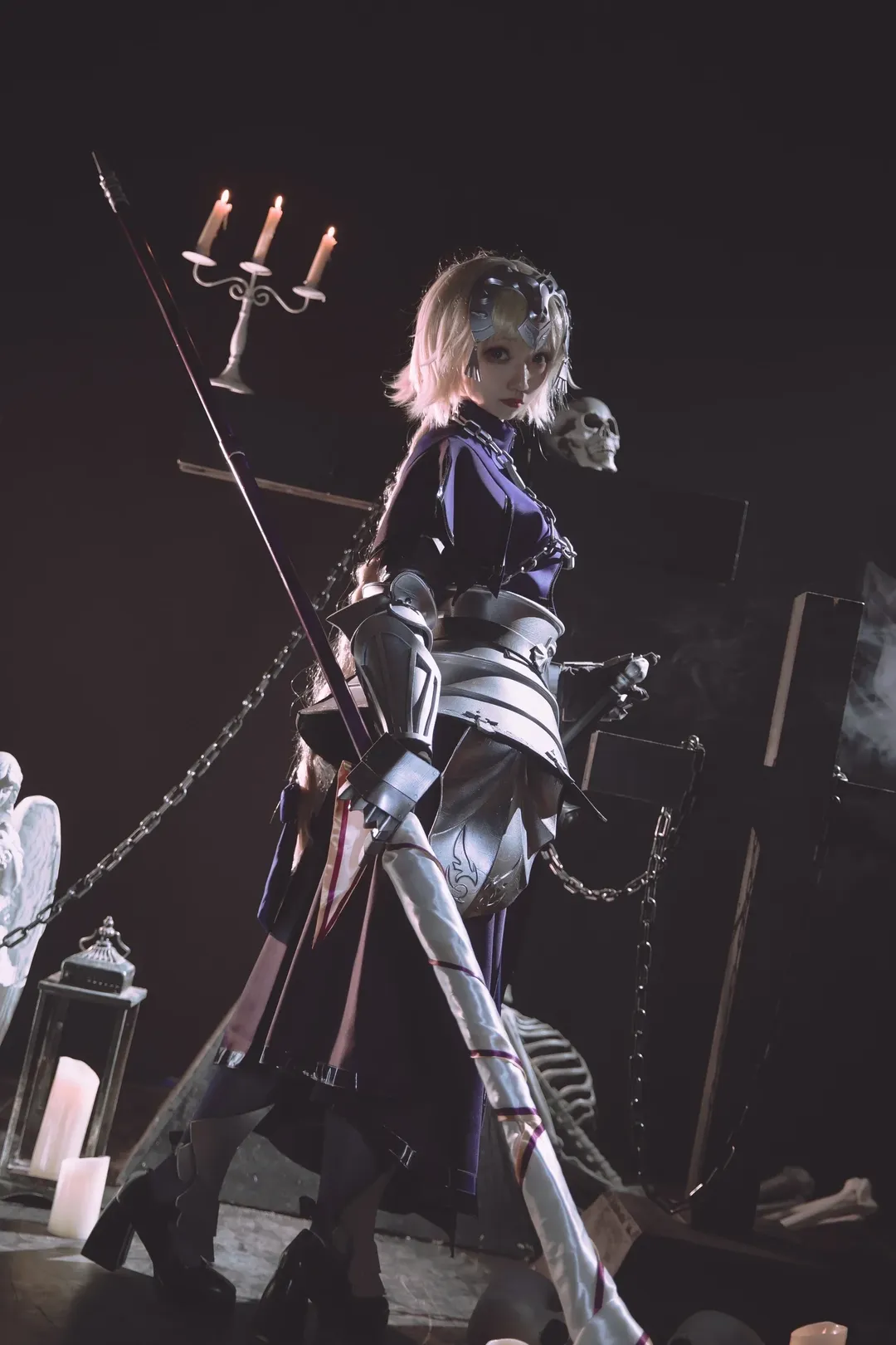 cosplay, Fate/Grand Order, 黑丝, 暗黑风, 贞德cos