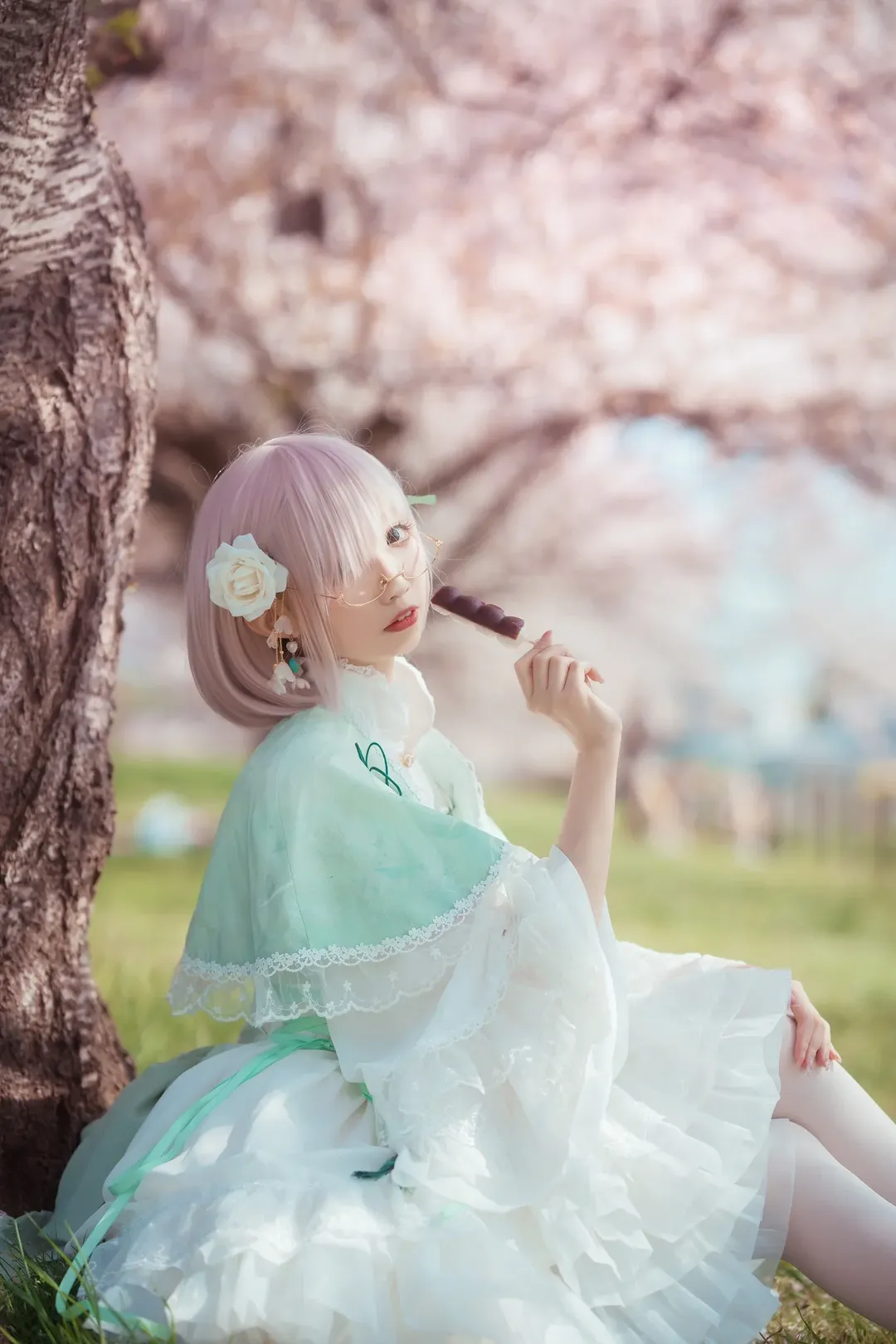 コスプレ, Fate/Grand Order, 白ストッキング, マシュ・キリエライトのコスプレ, FGO 4周年 - 5枚目