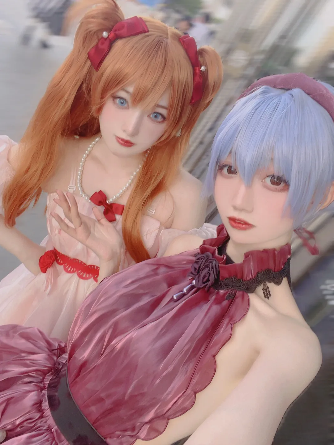 漫展, 绫波丽cos, 明日香cos, 新世纪福音战士, 礼服 - 第2张