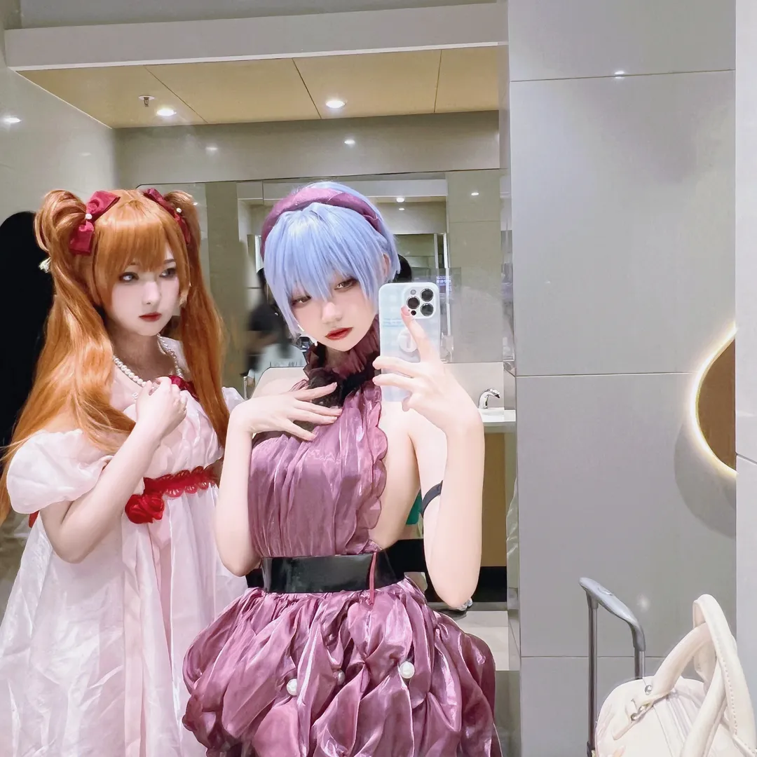 漫展, 绫波丽cos, 明日香cos, 新世纪福音战士, 礼服 - 第3张