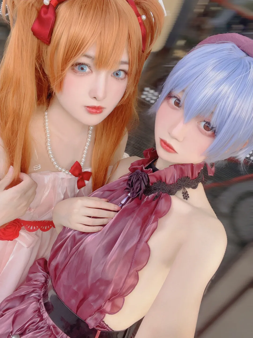 漫展, 绫波丽cos, 明日香cos, 新世纪福音战士, 礼服