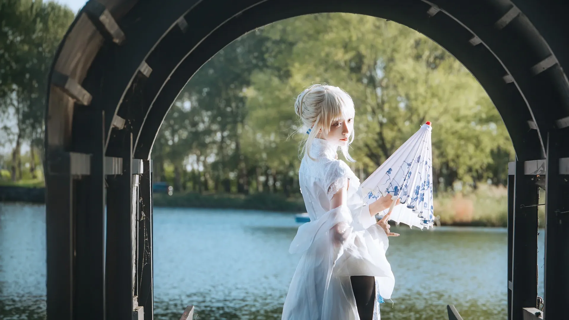 Fate/Grand Order, アルトリア コスプレ, チャイナドレス, Fate/Grand Order, 黒ストッキング - 1枚目