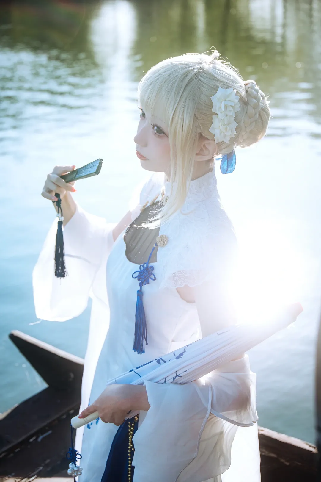 Fate/Grand Order, アルトリア コスプレ, チャイナドレス, Fate/Grand Order, 黒ストッキング - 4枚目