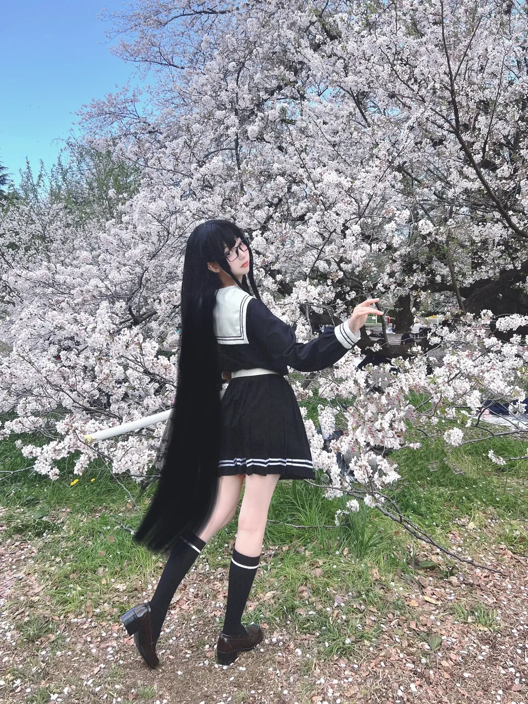 Fate/Grand Order, 樱花外景, 水手服, 黑丝, 黑姬cos