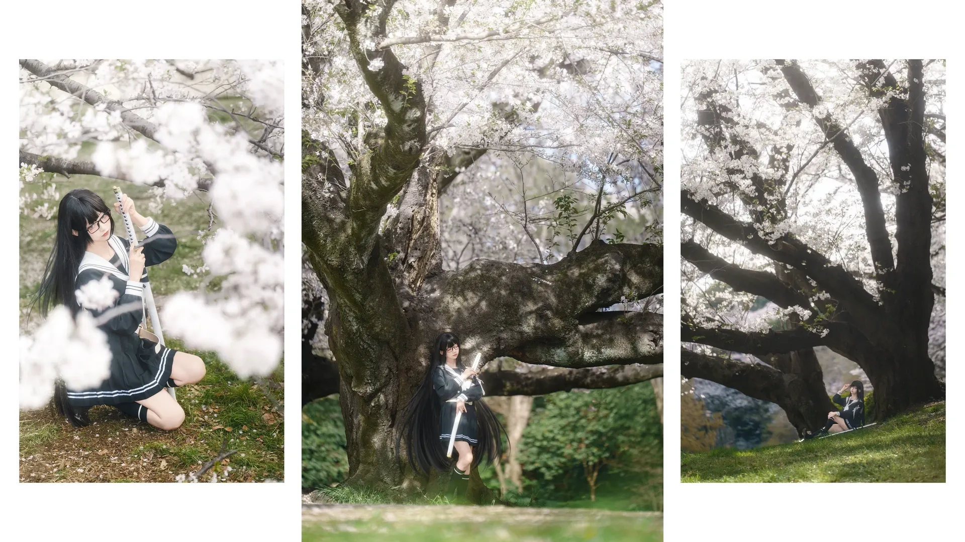 桜, Fate/Grand Order, セーラー服, 黒ストッキング, 黒姫コスプレ - 10枚目