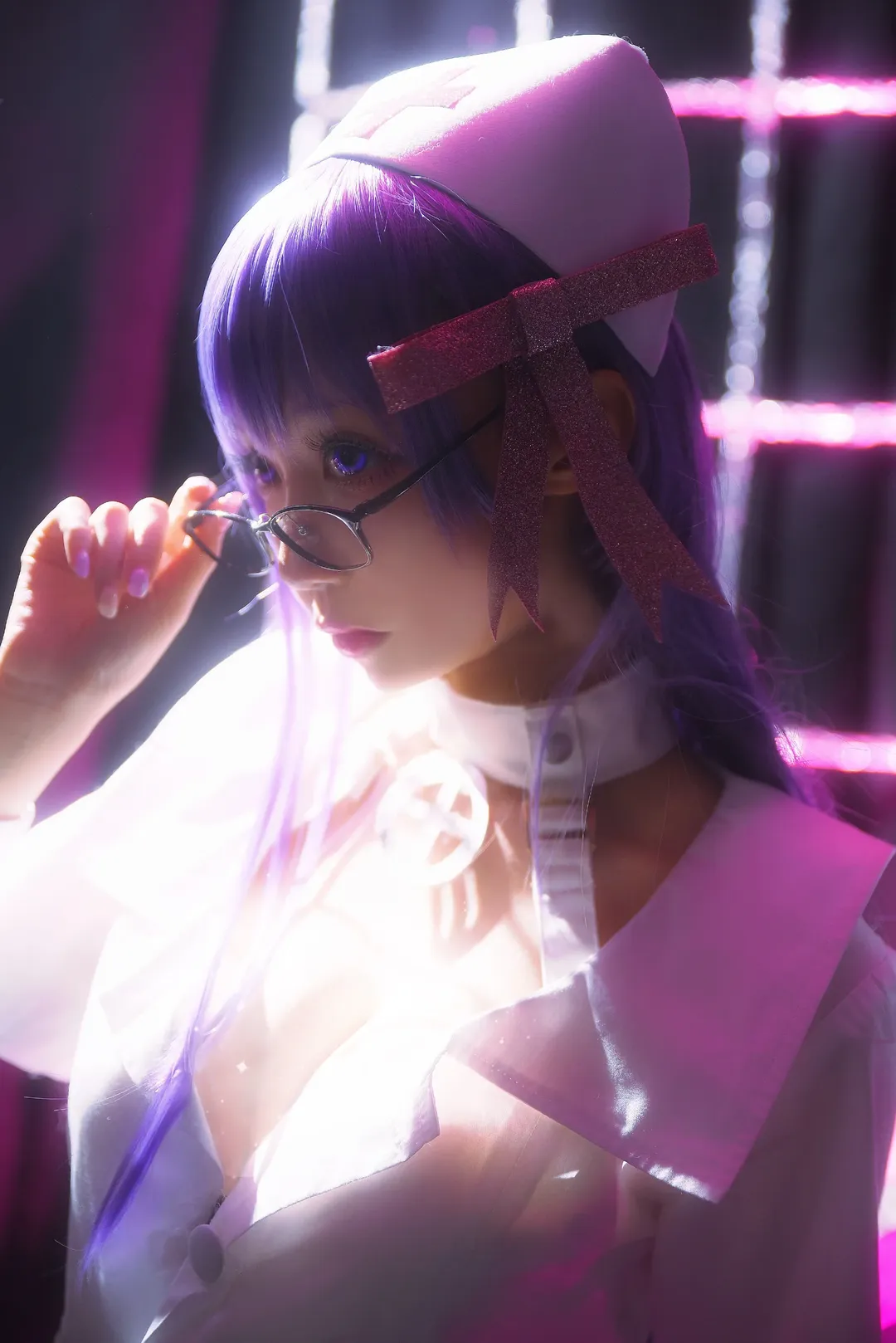 Fate/Grand Order, 紫髪コスプレ, BBコスプレ, ナースコスプレ, ストッキングコスプレ - 2枚目