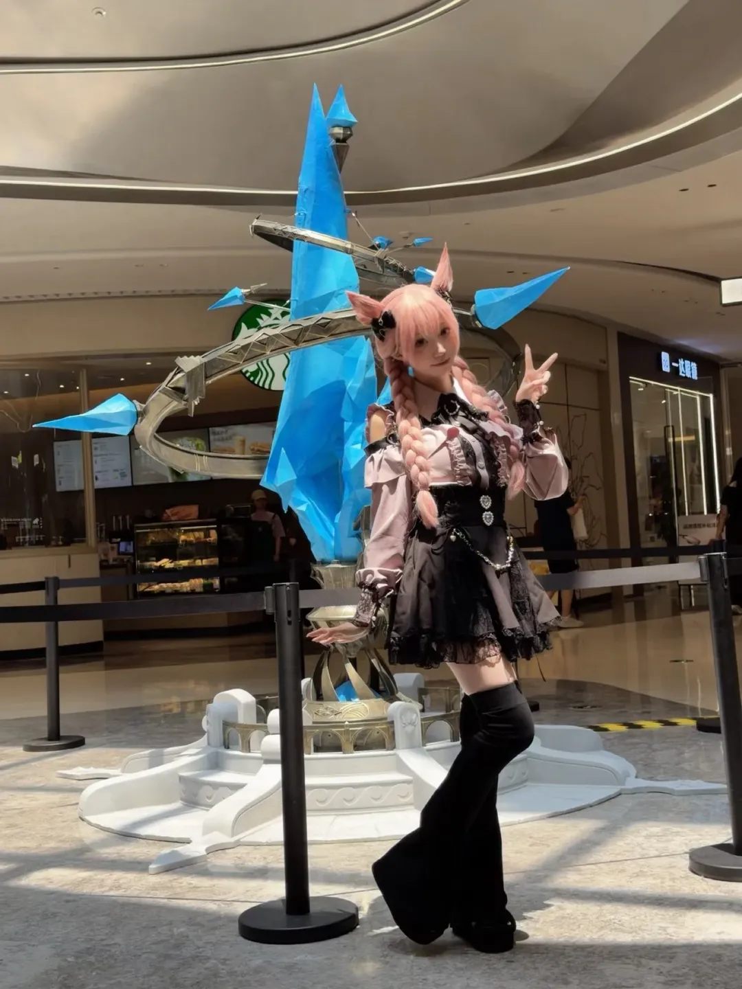 cosplay穿搭, 猫娘cos, 最终幻想14, ff14线下快闪, 过膝靴穿搭 - 第4张