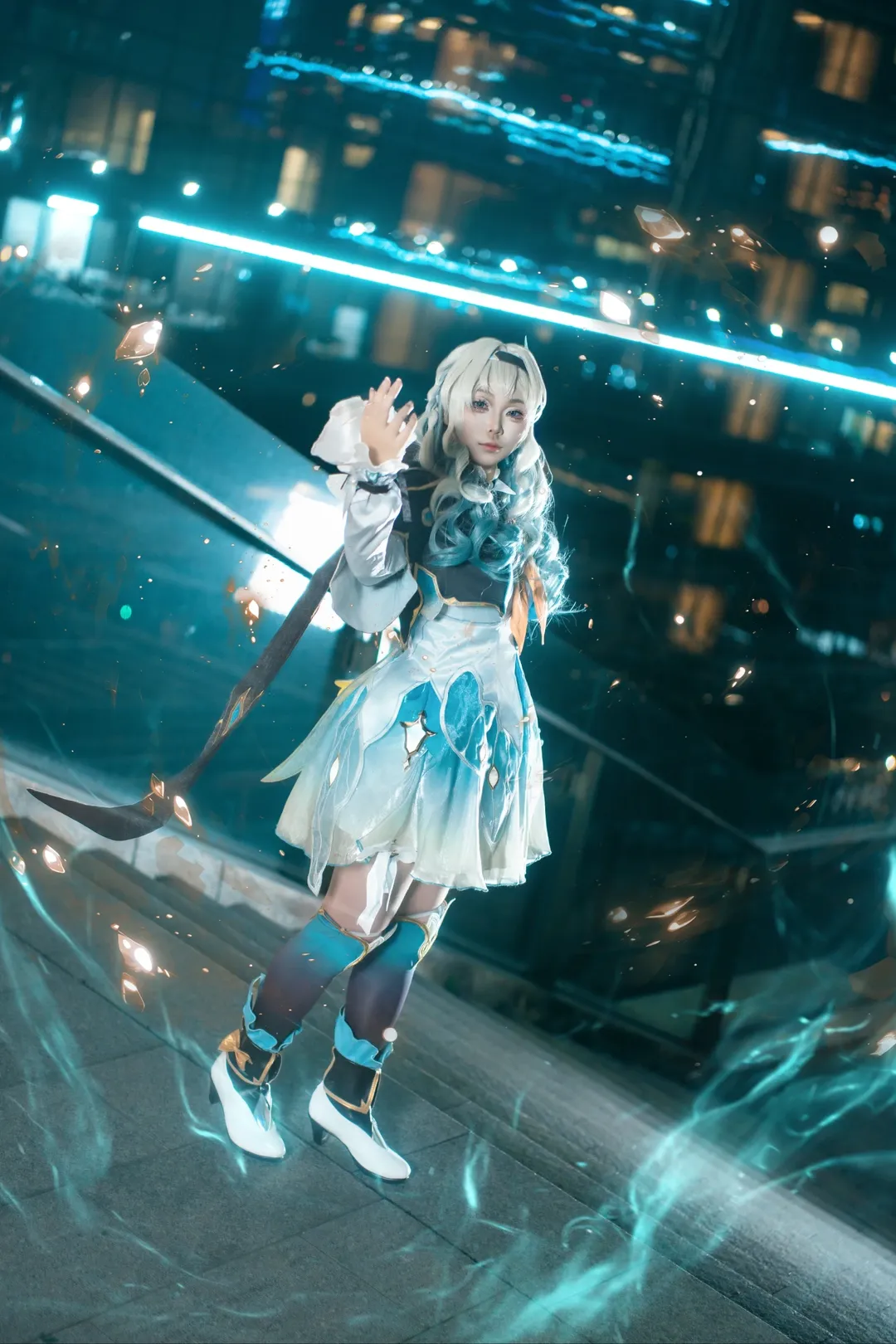 二次元, 崩壊：スターレイル, ホタル コスプレ, 夜景撮影, ストッキング - 1枚目