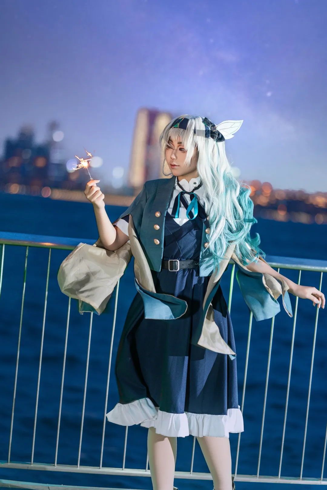 cosplay, 崩坏星穹铁道, 流萤cos, 二次元穿搭, 夜景摄影 - 第2张