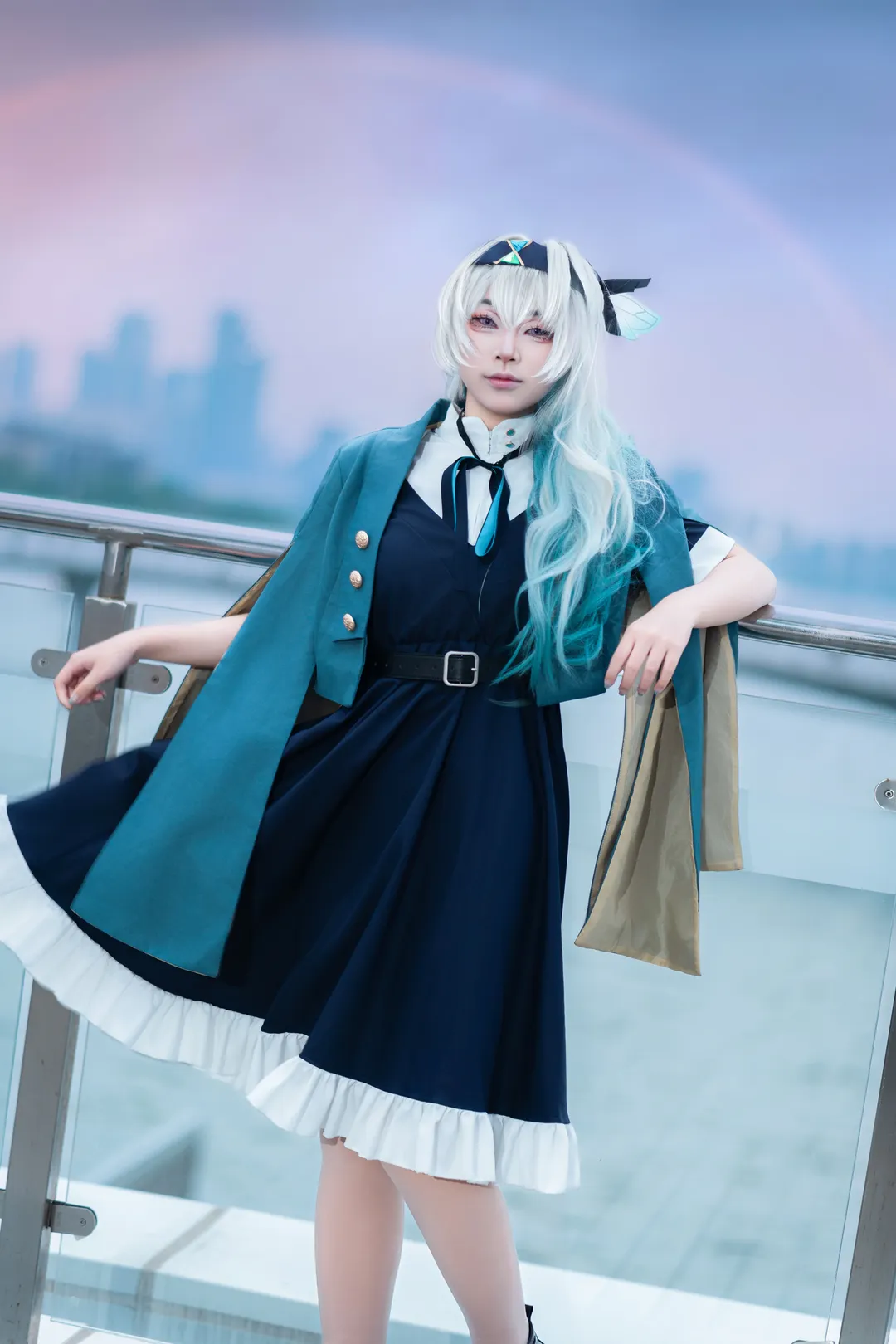 cosplay, 崩坏星穹铁道, 流萤cos, 二次元穿搭, 夜景摄影
