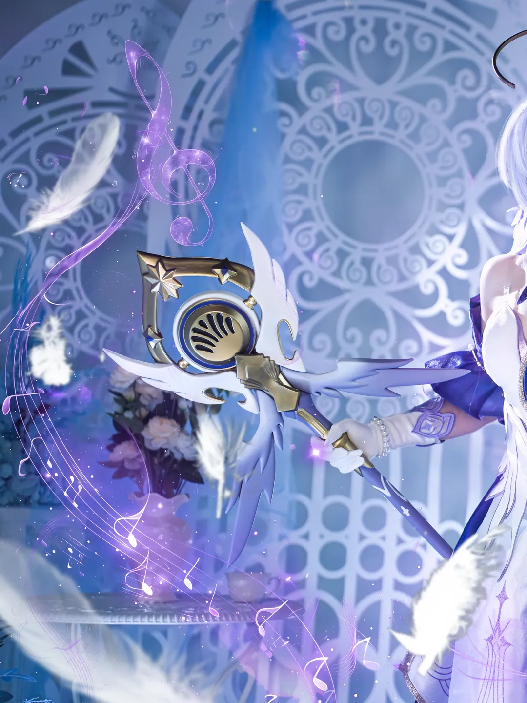 崩坏星穹铁道, 知更鸟cos, cosplay摄影, 蓝白礼服, 音乐主题cos - 第1张