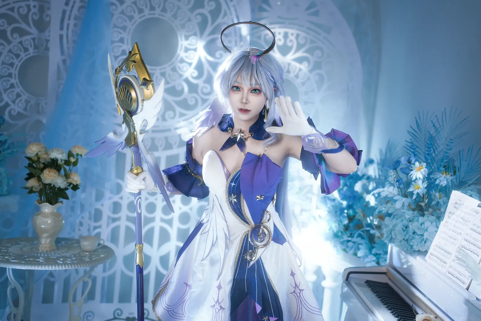 崩壊：スターレイル, ロビン コスプレ, コスプレ撮影, 二次元写真, 青と白のコーデ