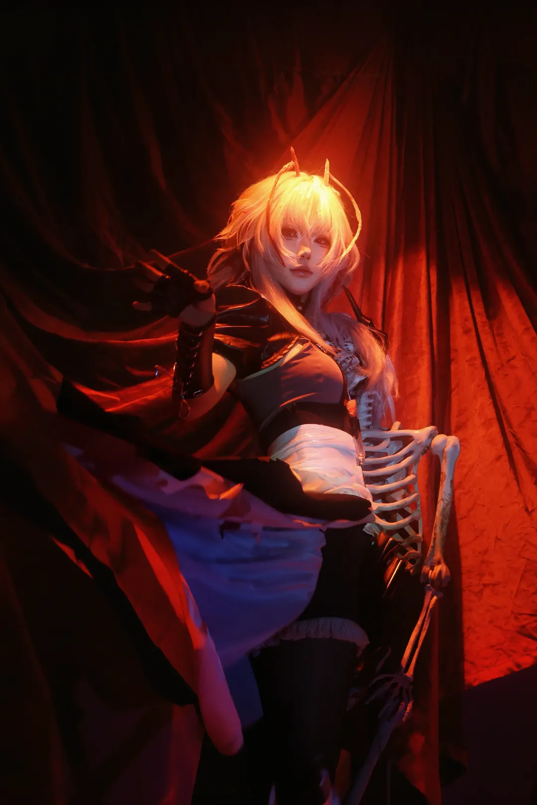 cosplay, 明日方舟, 维什戴尔cos, 黑丝, 暗黑风