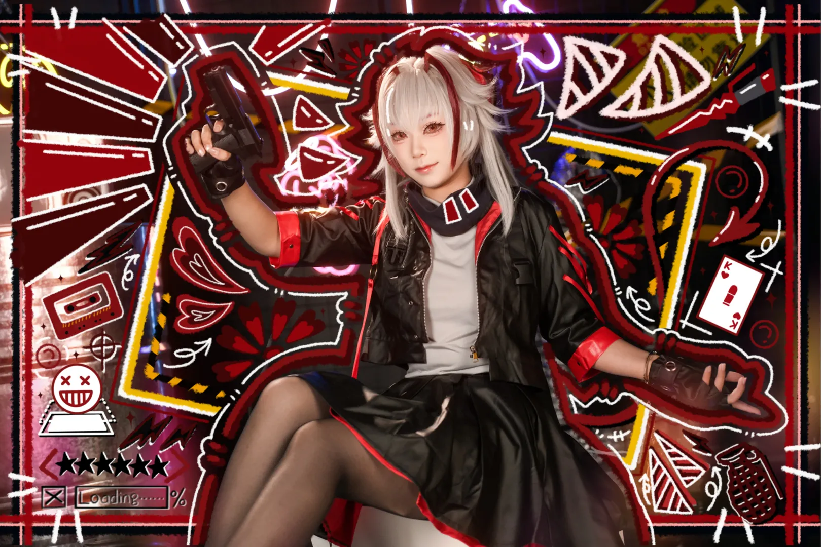 cosplay, 明日方舟, 维什戴尔cos, 二次元穿搭, 黑丝穿搭