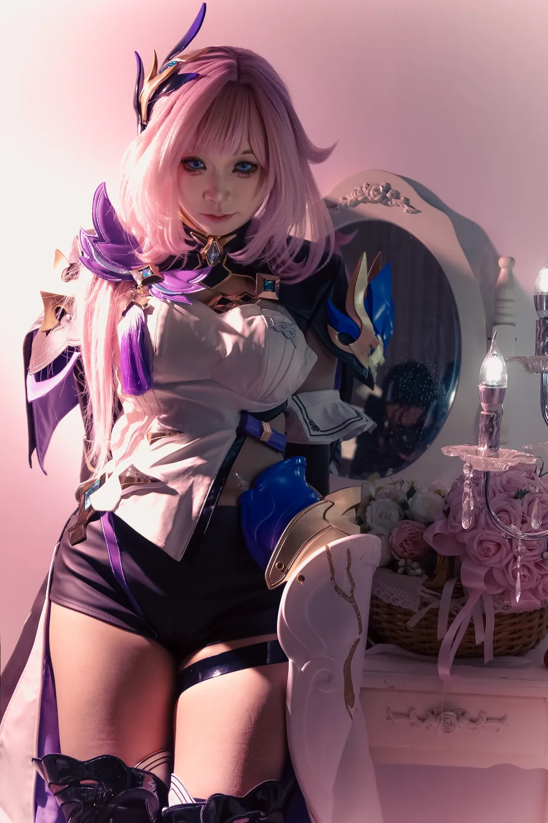 爱莉希雅cos, 崩坏3, 角色扮演, 二次元cosplay, 粉色发型cos